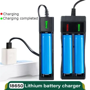 18650 Battery Charger 1/2/4 Slots Dual 18650 Charging 3.7V  Rechargeable Lithium Battery USB Charger For 16340 14500 18650